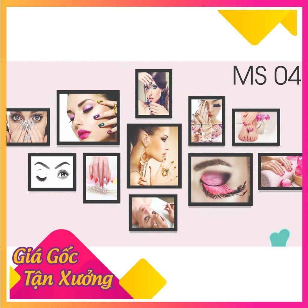 BỘ 11 TRANH DECAL TẤM CỨNG DÁN TRANG TRÍ SPA + NAIL + TÓC + PHUN XĂM