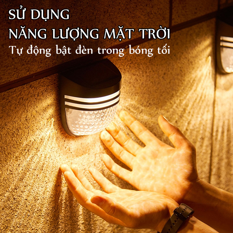 Đèn tường năng lượng mặt trời đèn tường ngoài trời hình bán nguyệt, công nghệ mới- K1517