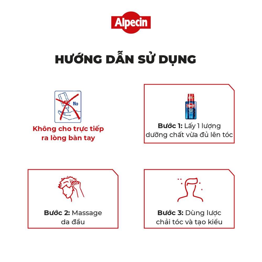 Combo 3 Dưỡng chất Caffeine Alpecin Liquid 200ml, ngăn rụng tóc và kích thích tóc mọc chắc khỏe, cho nam