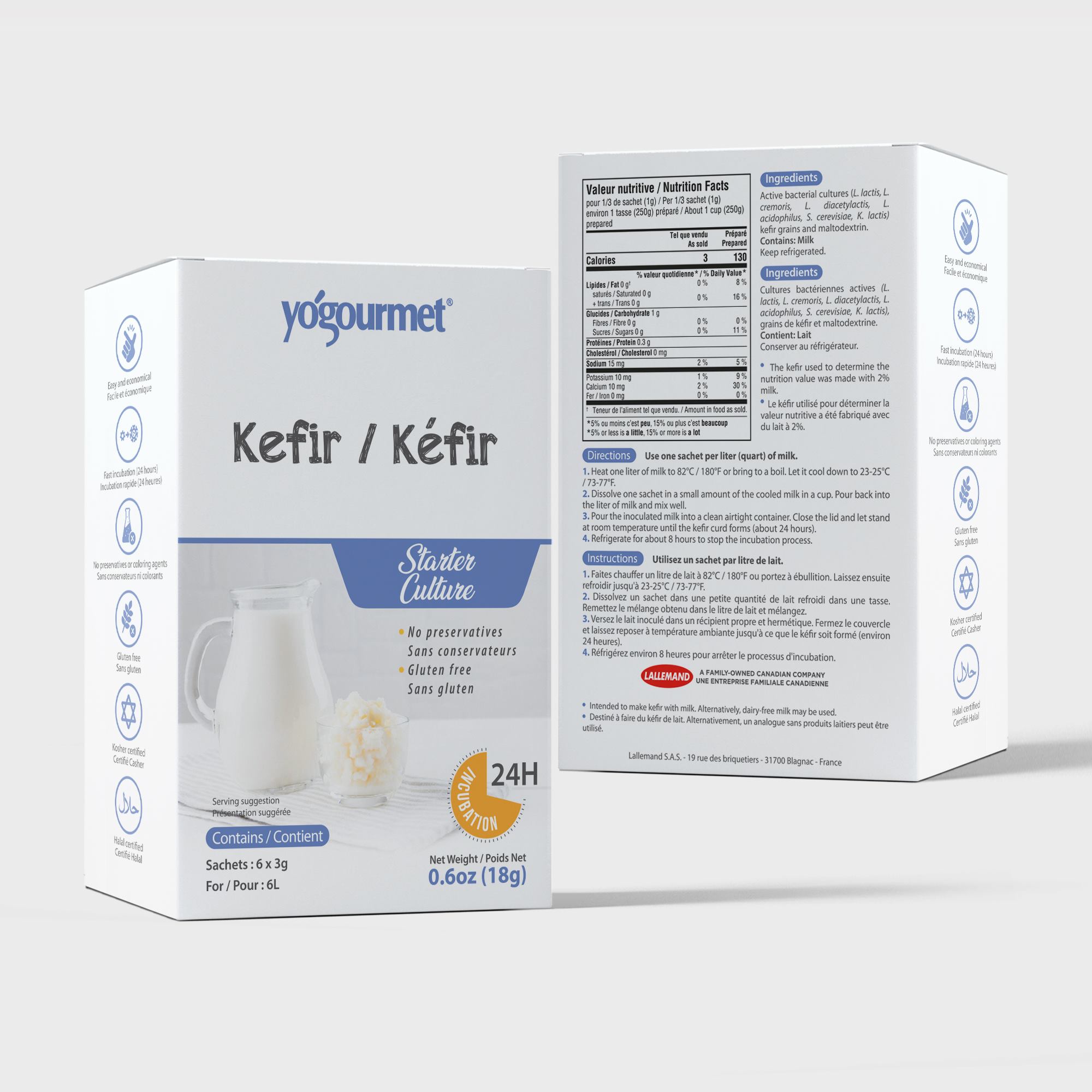 Men Làm Sữa Chua Kefir 30gr Yogourmet Kefir Starter (Freeze-Dried) (Mẫu mới)