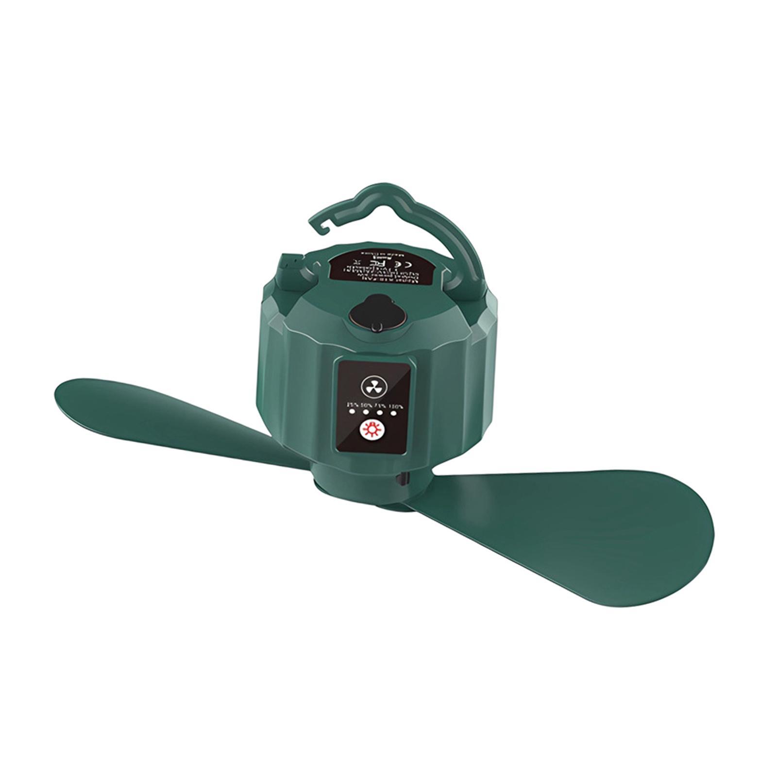 Camping Fan with Hanging Hook Remote Control with LED Lantern Tent Fan Light
