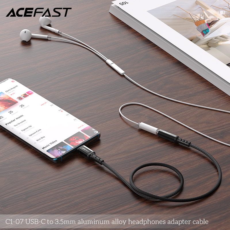 Cáp chuyển âm thanh Acefast USB-C to 3.5mm (0.18m) - C1-07 Hàng chính hãng Acefast