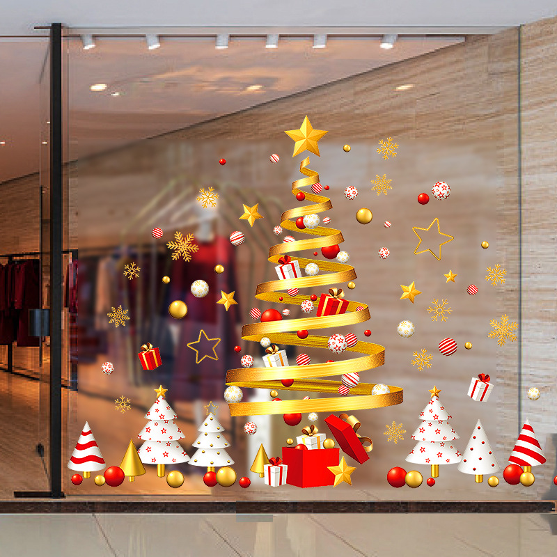 Bộ decal trang trí noel giáng sinh mô hình cây thông 3D cực hot GS0025