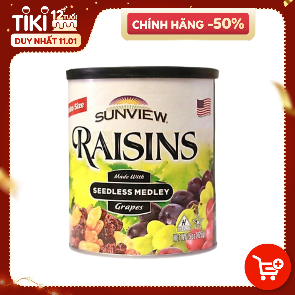 Nho Khô Mỹ Không Hạt Sunview Raisins 425g (Nho Thập Cẩm)