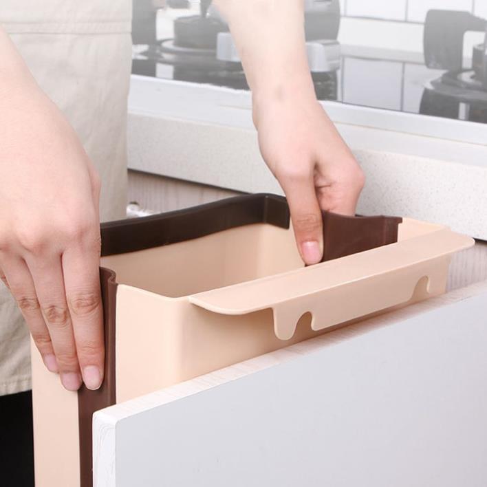 Thùng Rác Gấp Gọn Thông Minh Treo Cạnh Tủ Tiện Lợi