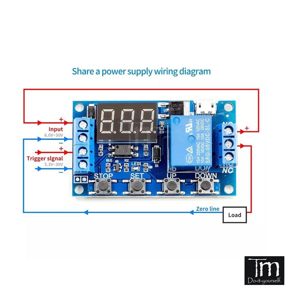 Mạch Tạo Trễ Chu Kỳ Relay HIển Thị LED