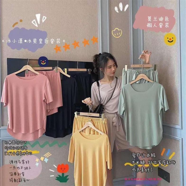 Đồ bộ nữ mặc nhà, đồ nữ chất liệu thun cotton freesize