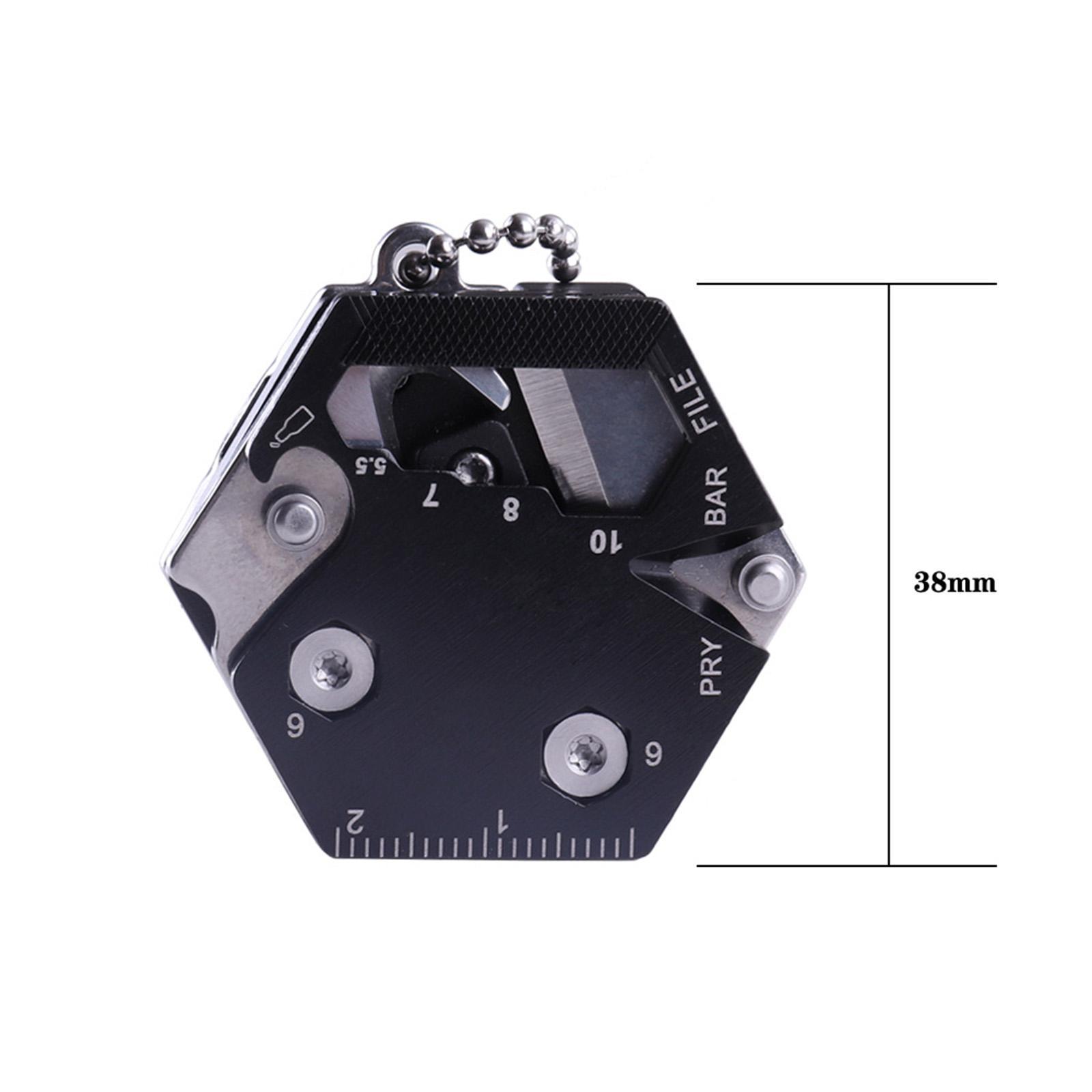 Multitool Card Keychain Pocket Tool Aluminum Alloy Screwdriver Seat Belt Cutter Ruler Useful Keychains Key Chain Tool Set for Hiking Fishing