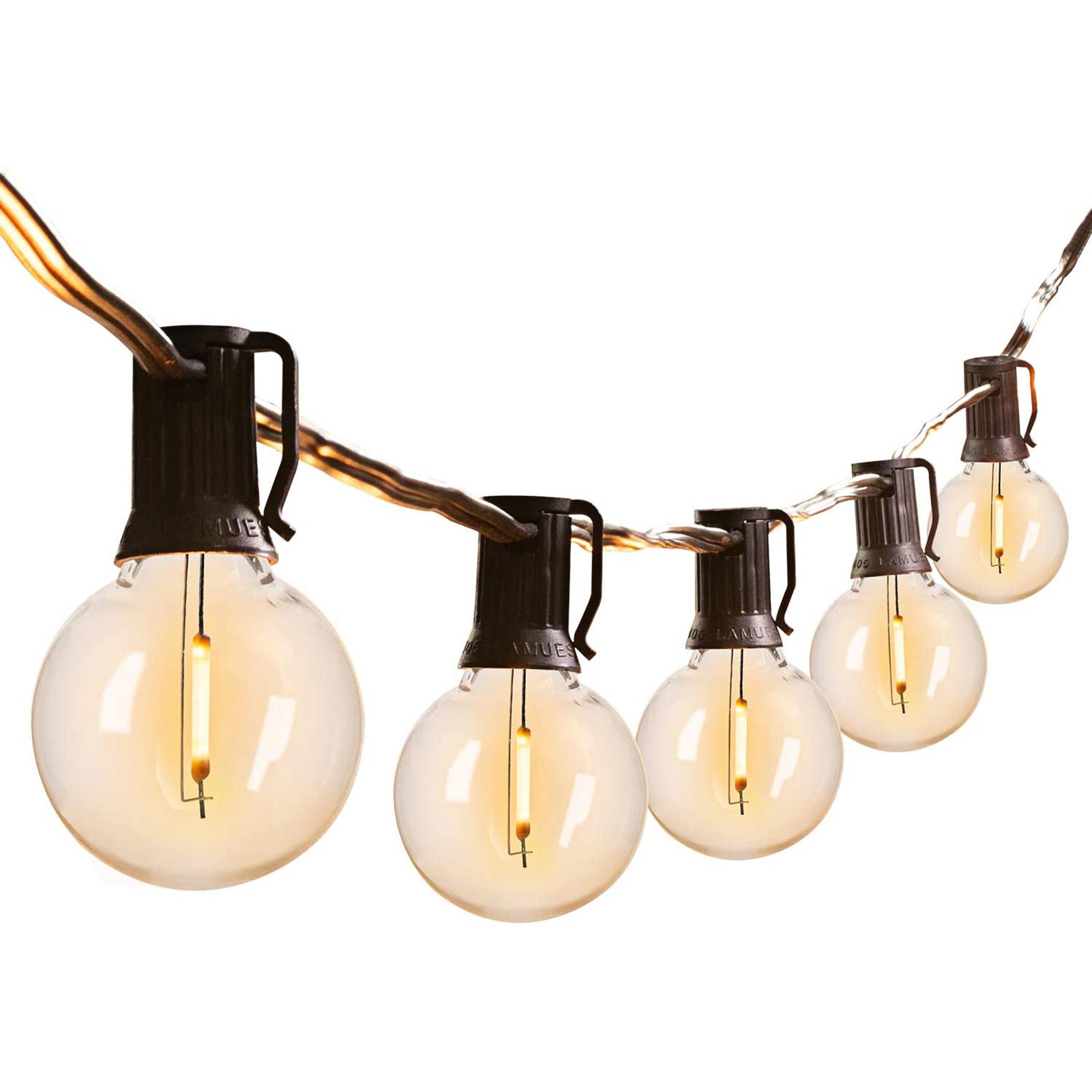 Đèn LED dây với 10 bóng đèn G40, tổng chiều dài khoảng 11 feet, thích hợp cho sử dụng trong gia đình hoặc thương mại