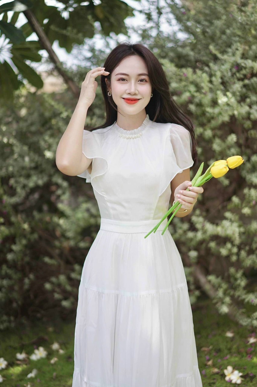 Đầm maxi voan chingfon hai lớp sang trọng