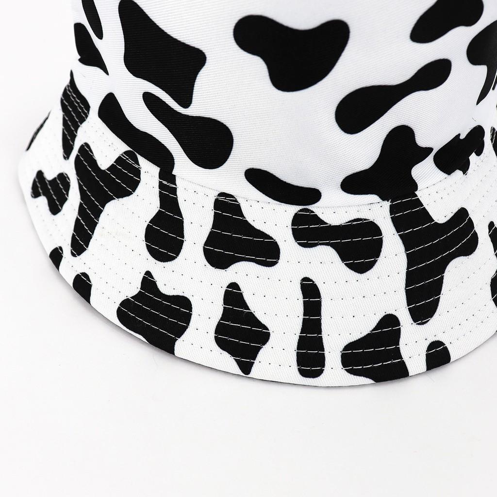 Mũ Nón Bucket Vành Ngắn Hai Mặt Họa Tiết Bò Sữa Thời Trang Thu Đông - Mã NV012