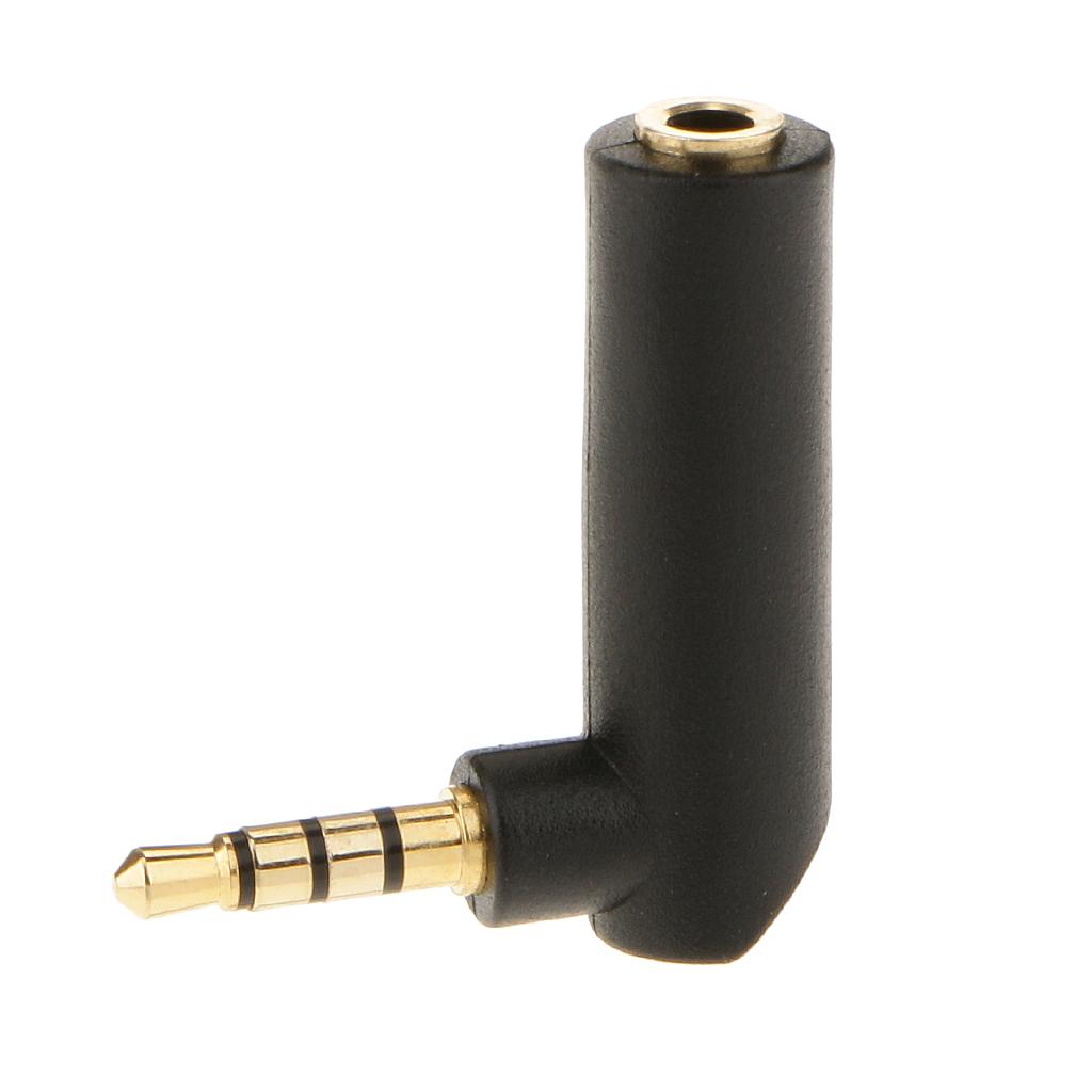 3.5mm Male to Female Audio Adapter Right Angled Plug Converter 4 Poles