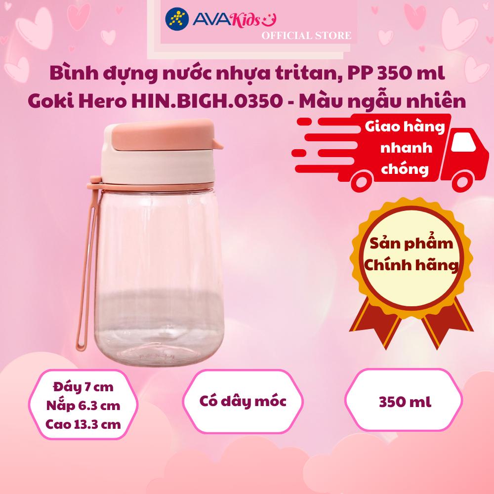 Bình đựng nước nhựa tritan, PP 350 ml Goki Hero HIN.BIGH.0350 - Màu ngẫu nhiên