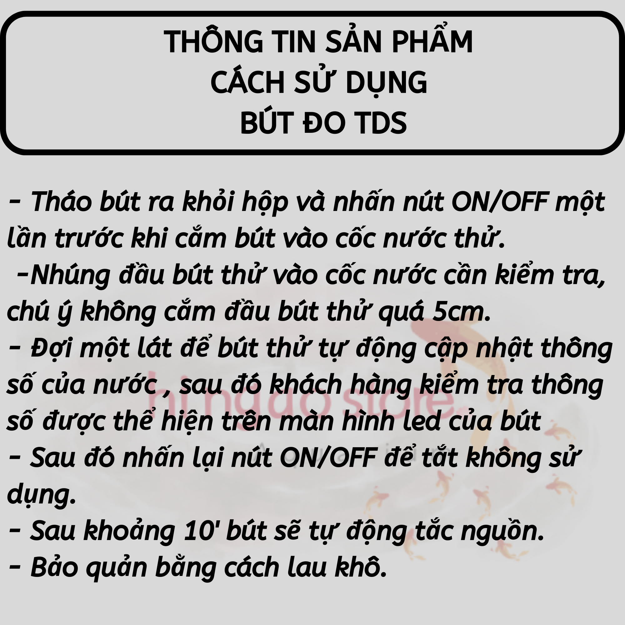 Bút đo TDS, bút đo độ pH kiểm tra nguồn nước, nước hồ cá - Phụ kiện thủy sinh - Hingaostore.
