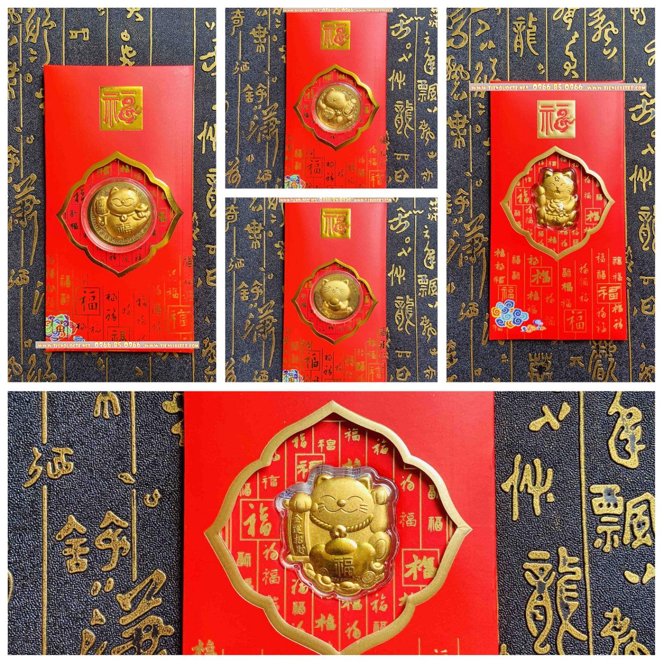 Tết 2023 Bao lì xì Mèo vàng Quý mão M1 QTLNC000643