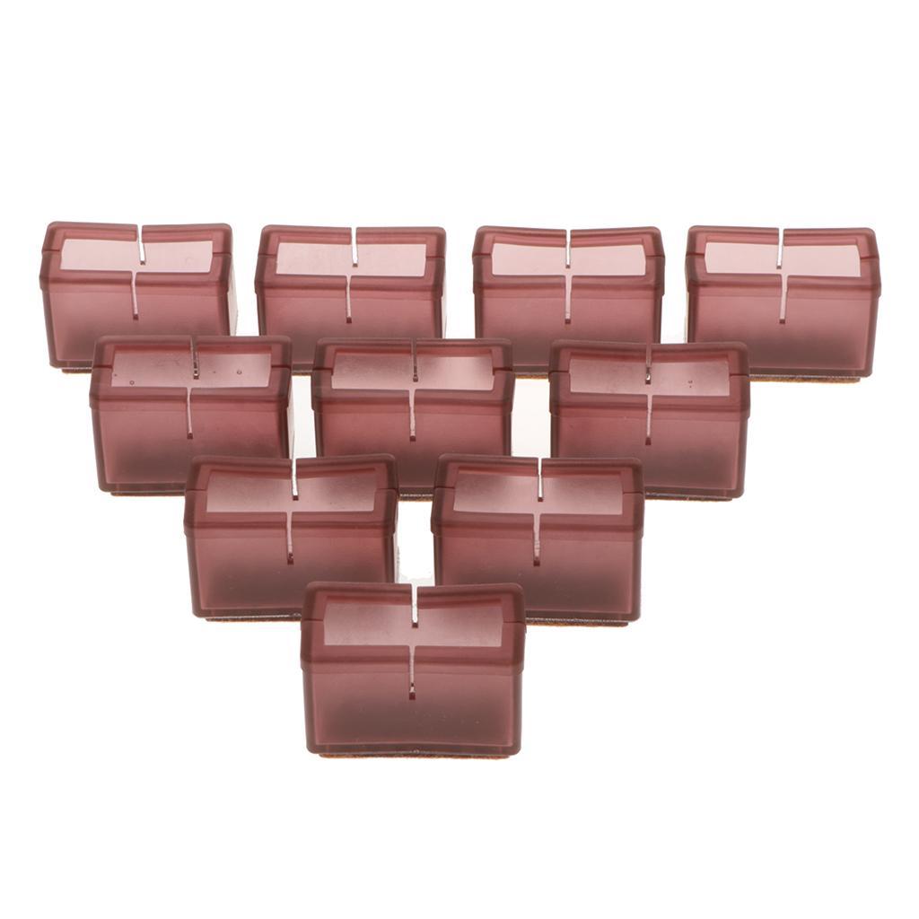 10x Chair Leg Caps Cover Rectangle Protectors