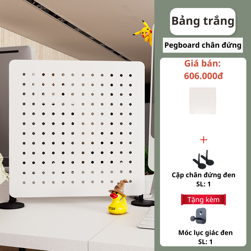 Bảng lỗ Pegboard Dola Home cao cấp dạng chân đứng để bàn để dụng cụ làm việc, tai nghe, mô hình, bàn phím, laptop