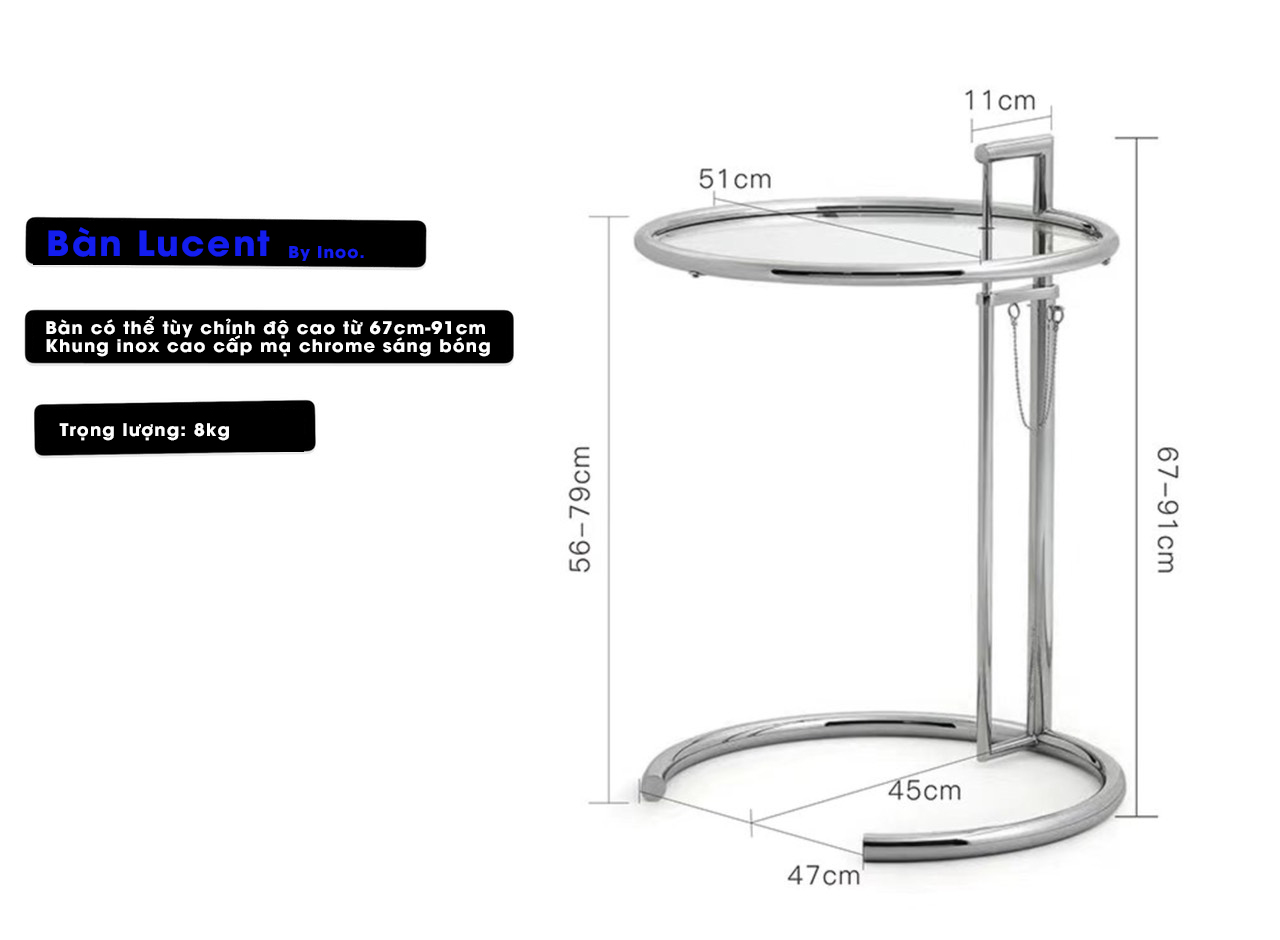 [Có Sẵn] Bàn Lucent, Bàn Kính Trong Suốt, Bàn Inox Trong Suốt, Bàn Decor, Bàn Hot Trend Trong Suốt, Bàn Coffee