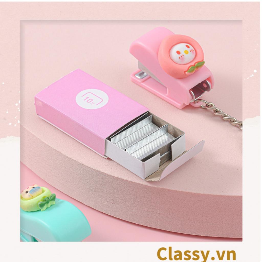 Ghim bấm giấy mini Classy cỡ nhỏ 3.9x1.6x2.7CM, nhiều màu đa dạng có thể dùng làm móc khóa PK1216