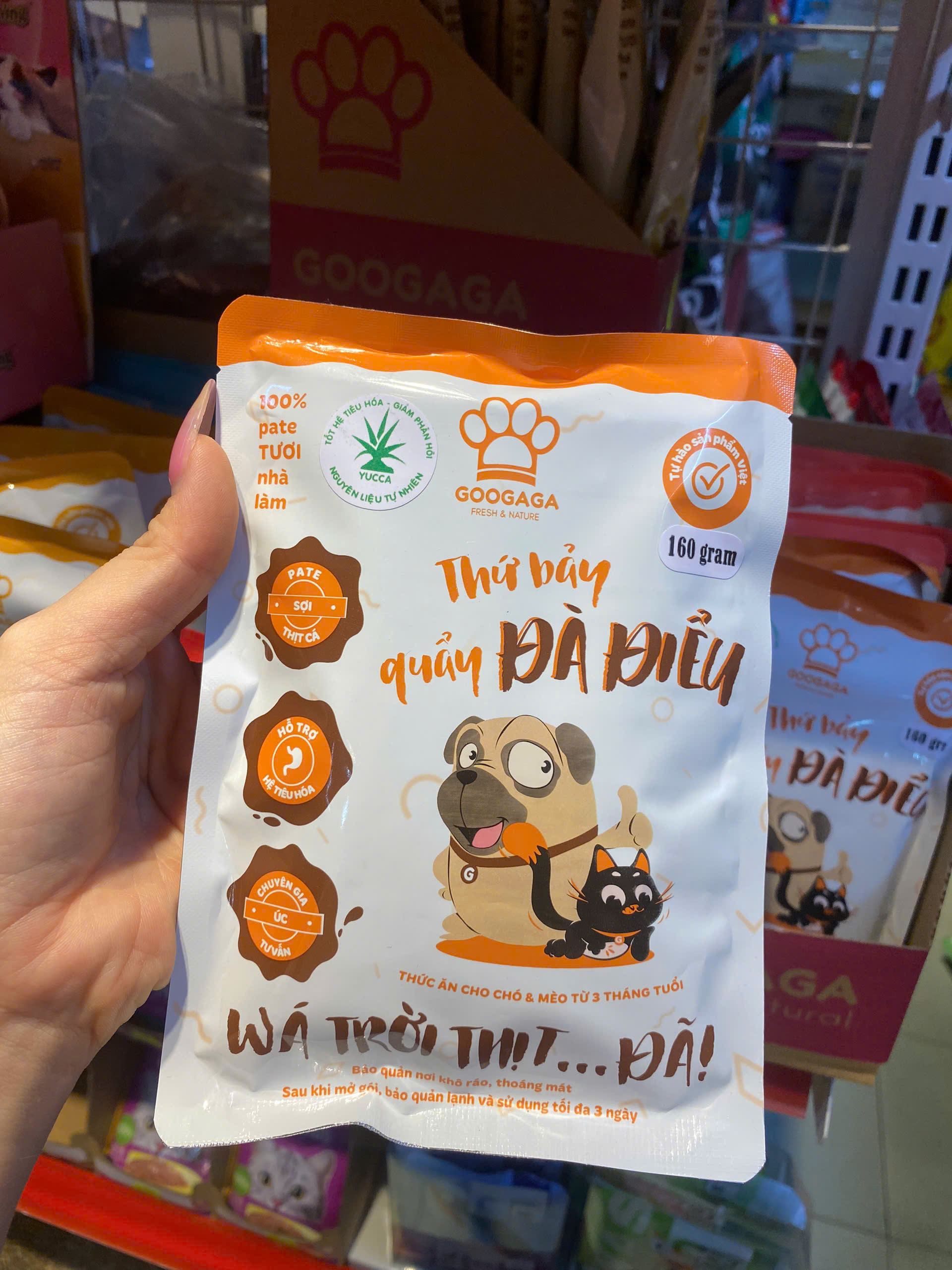 Pate dành cho chó mèo Googaga túi 160g xuất xứ Việt Nam nhiều vị