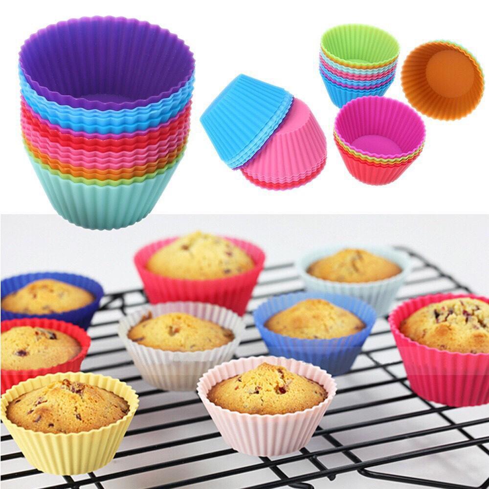 Combo 10 Khuôn cupcake silicon làm bánh bò, muffin, thạch