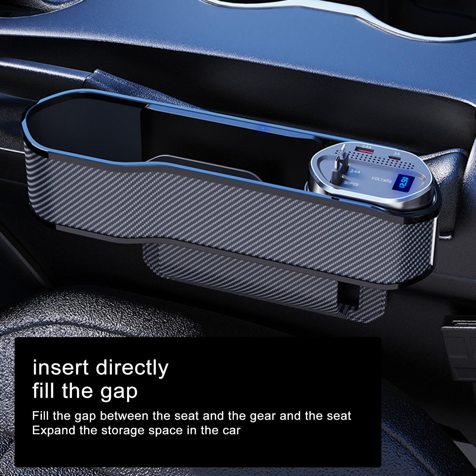Car Seat Filler Organizer with Charging Function Car Seat Storage Box