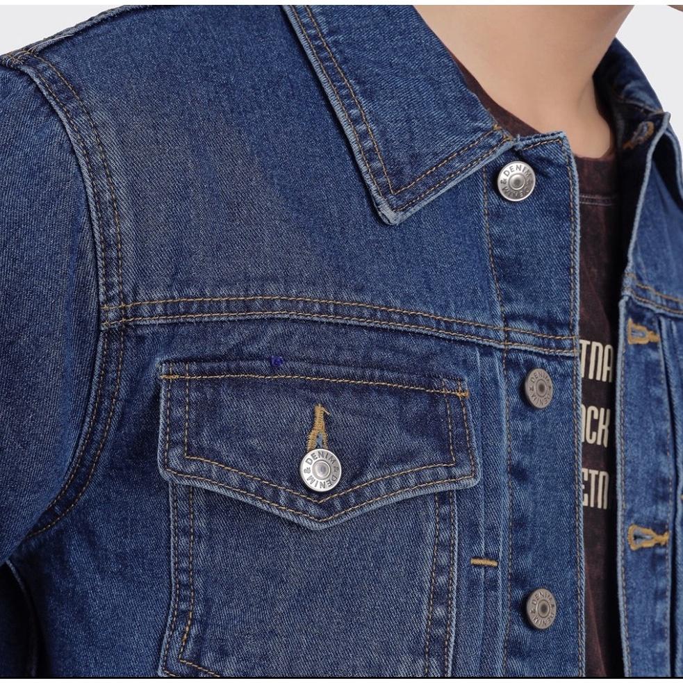 Áo Khoác Jeans Nam Màu Xanh Chất Liệu Cao Cấp Không Phai Phong Cách Đường Phố Năng Động - TLB Vietnam