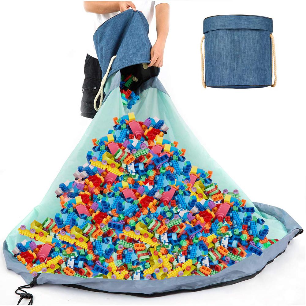 Túi lưu trữ đồ chơi trẻ em có thể gập, Thùng chứa đồ chơi thiết kế bằng vải