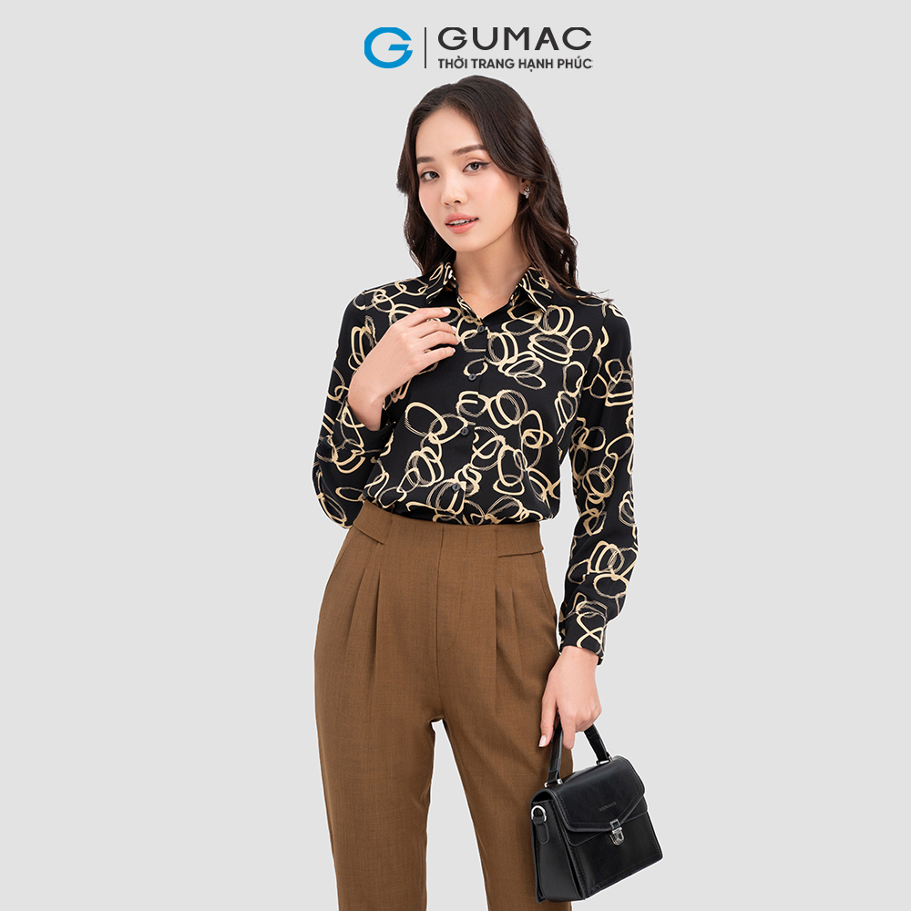 Áo sơ mi GUMAC AC10052 họa tiết thời trang công sở thanh lịch