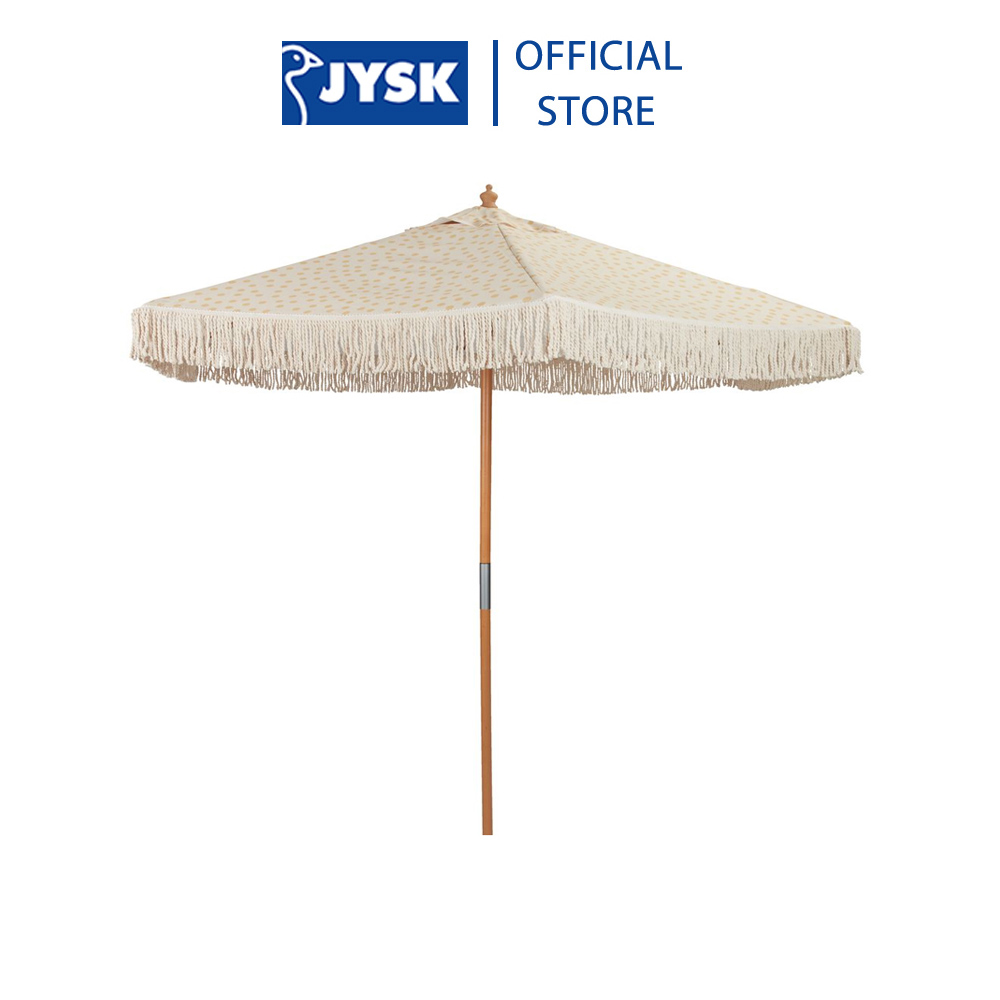 Dù ngoài trời | JYSK Yppenbjerg | vải polyester/gỗ hạt dẻ | be/vàng | DK200cm