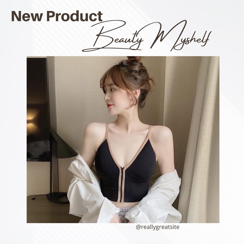 M60. ÁO BRA NỮ - ÁO 2 DÂY - ÁO CROPTOP NỮ ĐI BIỂN KHÓA TRƯỚC CHẤT ĐẸP KEM MÚT LÓT CAO CẤP