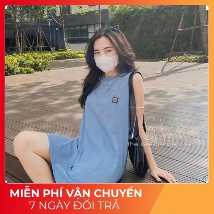 Đầm Suông Ba Lỗ Sát Nách Logo Chú Bò