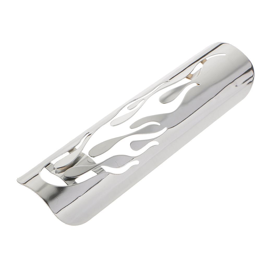 Pierced Flame Exhaust Pipe Heat Shield Cover Guard For Harley Cruise White