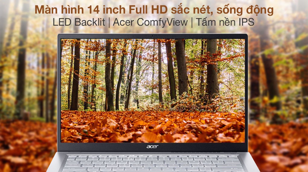 Máy Tính Xách Tay Laptop Acer Swift 3 SF314-511-55QE (Core i5-1135G7, 16GB, 512GB NVMe SSD, Intel Iris Xe Graphics, 14 inch FHD, Win11H, Sliver, 1.19Kg, 4 Cell) - Hàng Chính Hãng