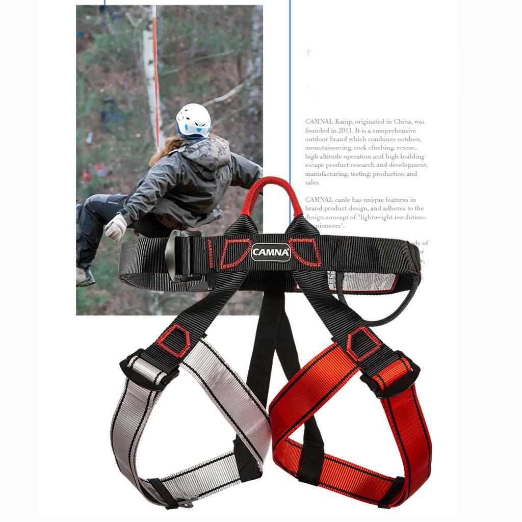 2xClimbing Harness Safety Belt Tree Climbing Rappelling Equip Black Red Gray