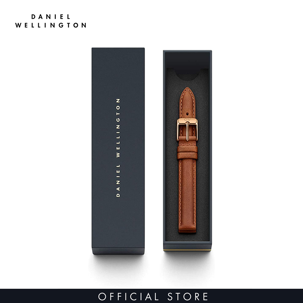 Dây da đồng hồ Daniel Wellington 12mm khóa màu vàng hồng - Cho đồng hồ Petite 28mm - DW00200197