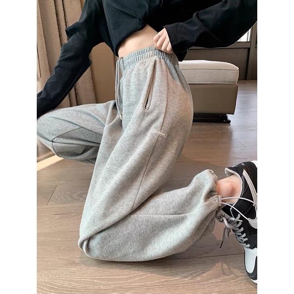 Quần Jogger Thể Thao Nam Nữ -Quần Form Ống Rộng Để Suông Hoặc Rút Dây Bo Gấu Chất Cotton Mịn Đẹp
