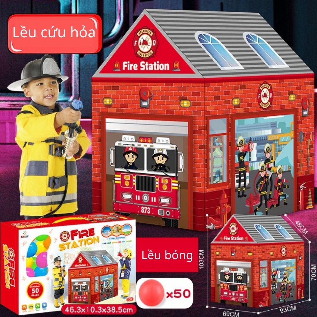 Đồ chơi trong nhà Lều kẹo trẻ em, cảnh sát, cứu hỏa, công chúa, siêu thị, khủng long EASYTOY