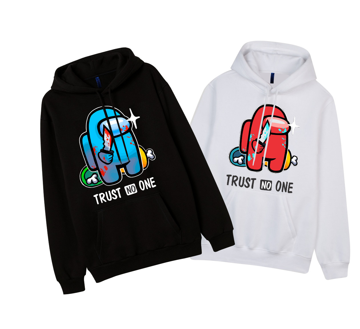 Áo Khoác Among Us Hoodie đen hình xanh chất liệu nỉ bông mềm mại đậm chất game thủ