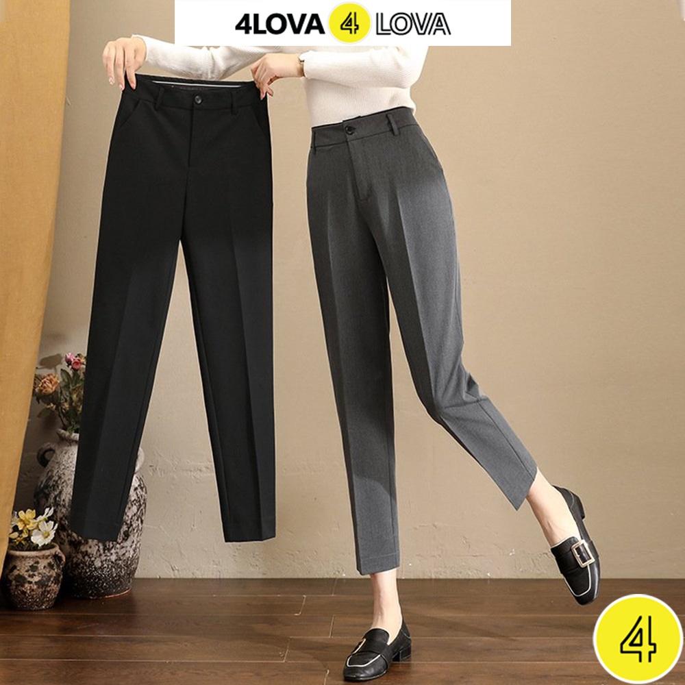 Quần âu nữ 4Lova lưng cạp cao âu công sở đẹp màu đen đồ đi học form chuẩn tôn dáng Q31