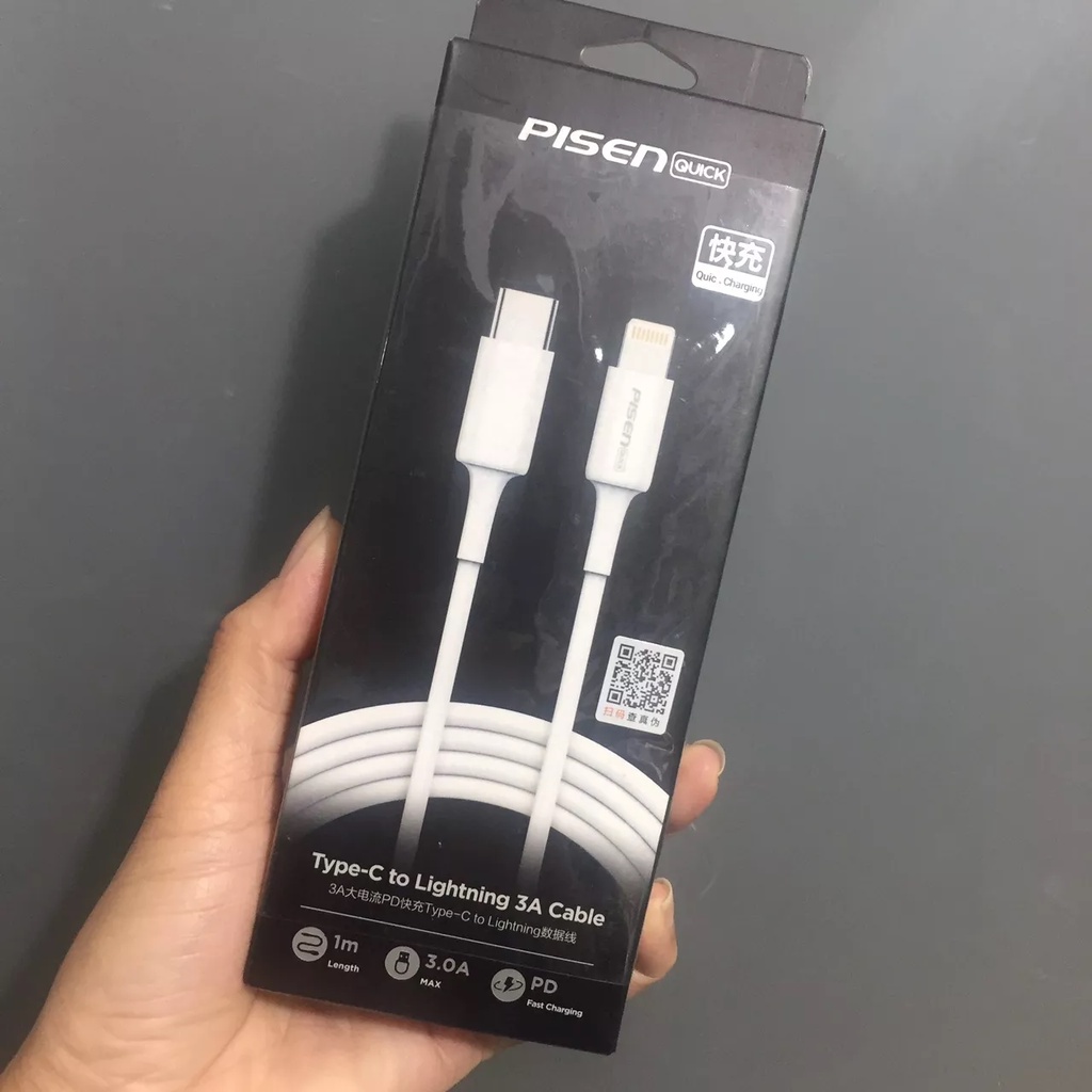 Cáp sạc nhanh PD dòng 3A cho iP Pisen CLPD _ Hàng chính hãng