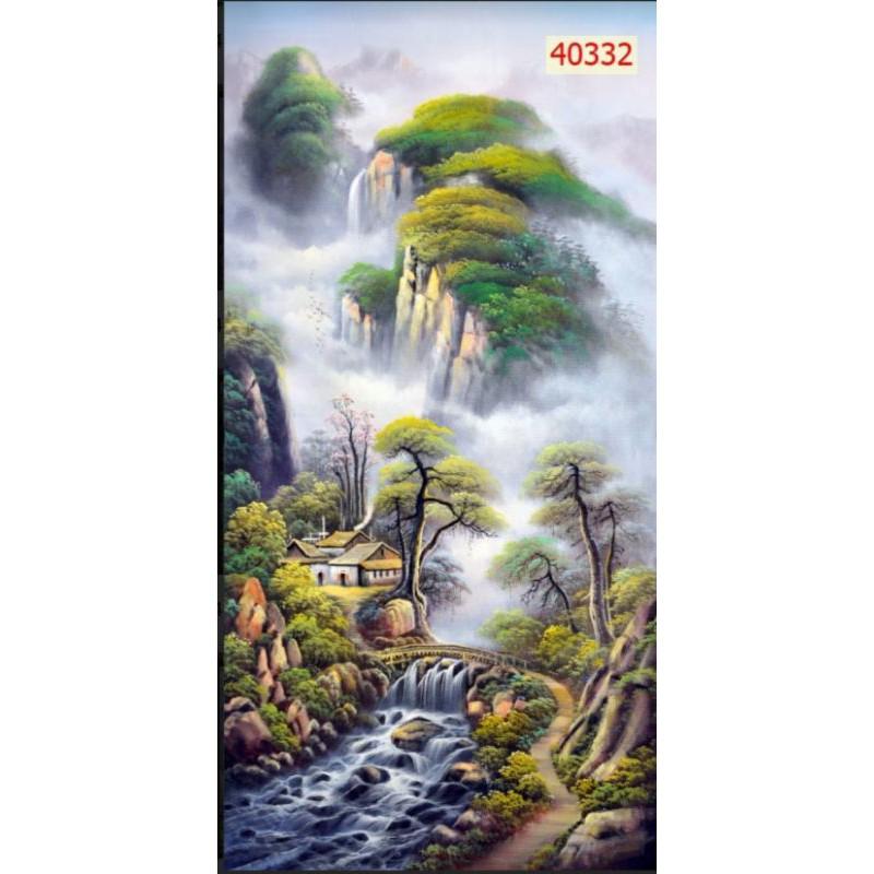 Tranh 3D dán kính 2 mặt mờ KT  60x150cm-Huyền Chi- Đặt theo kích thước yêu cầu