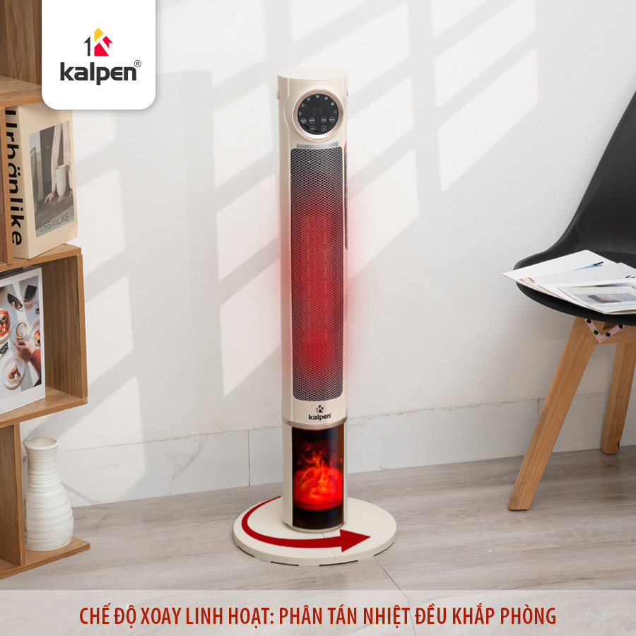 Máy sưởi gốm PTC Kalpen E10 ion diệt khuẩn 2200W kèm khiển từ xa - Hàng chính hãng
