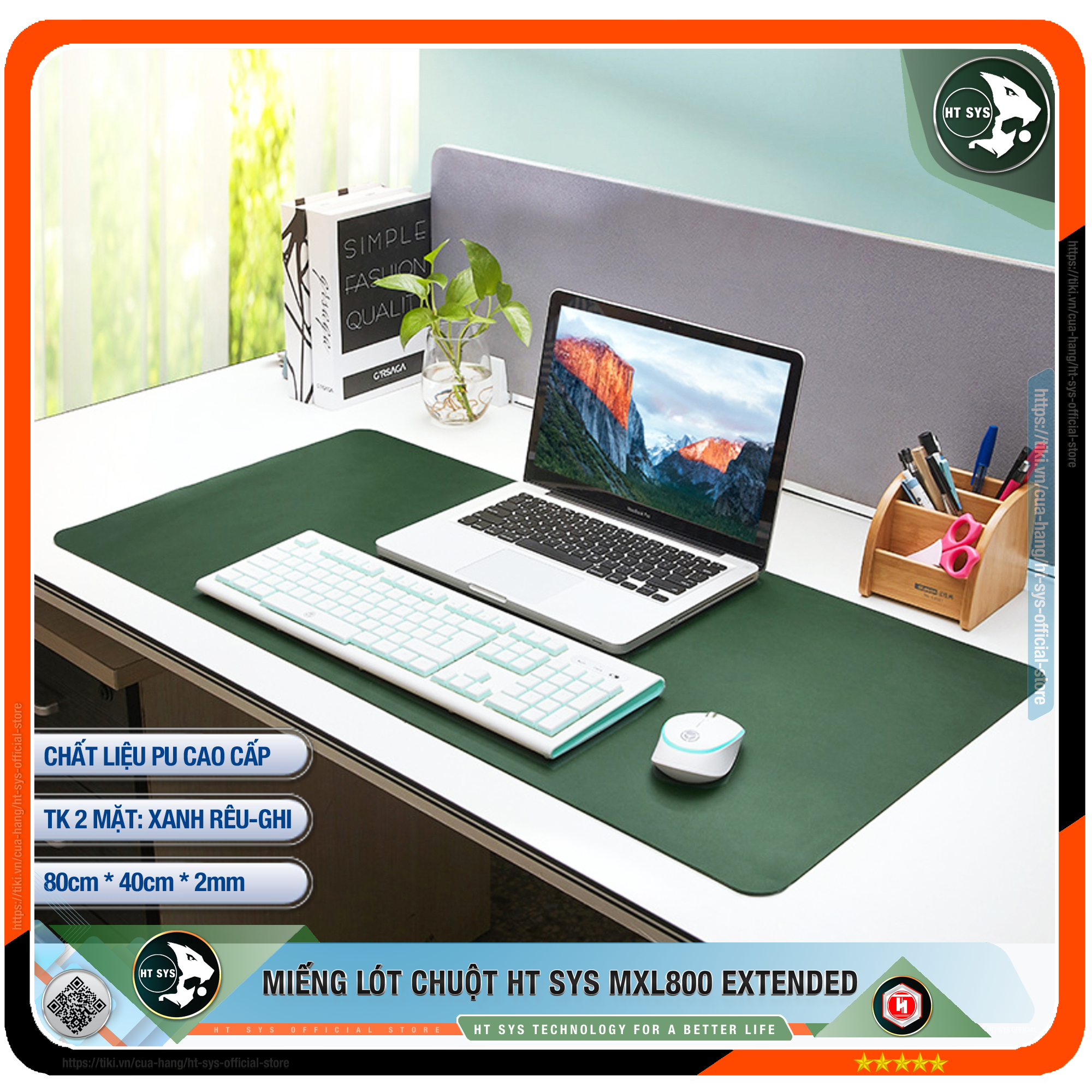 Miếng Lót Chuột HT SYS Desk Pad 80x40 - Hàng Chính Hãng