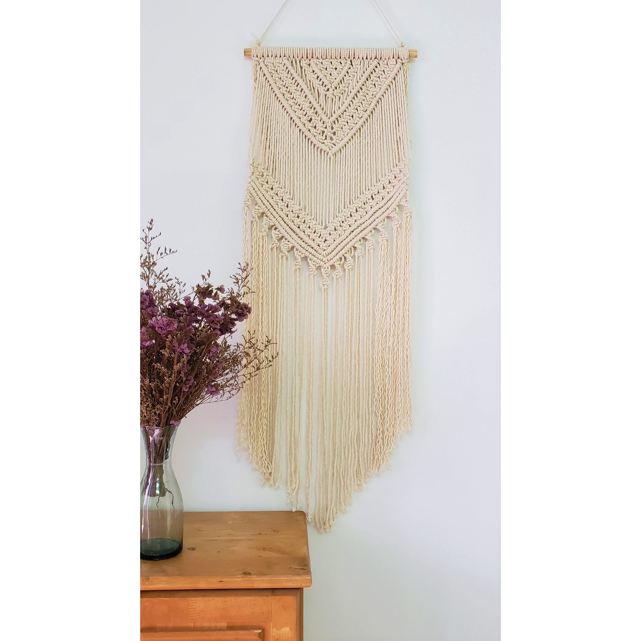 Rèm trang trí thủ công đẹp treo tường phòng khách làm quà tặng từ Macrame 36&quot;L x 16&quot;W