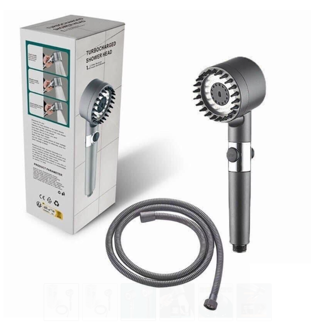 Vòi tắm hoa sen KG28  4in1 kèm đầu cọ massage 3 chế độ nước, đầu vòi có lõi lọc cao cấp tặng kèm dây sen 1m5- Hàng chính hãng