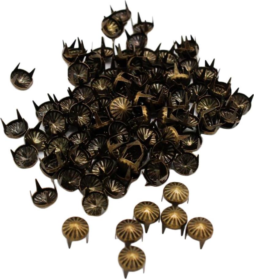 100 Miếng Đồng DIY Nailhead Tròn Mái Vòm Nhọn Leathercraft Đinh Tán 9 Mm