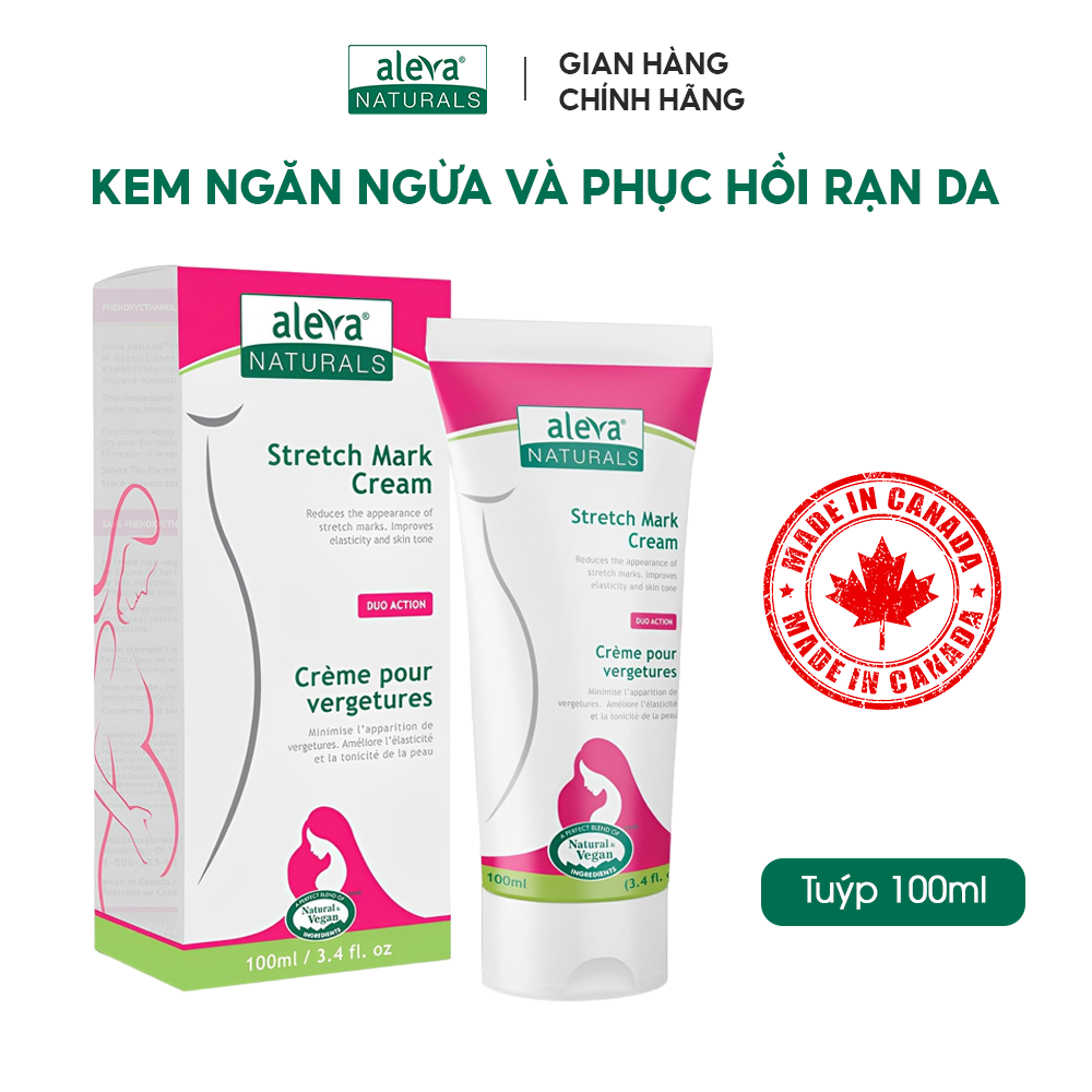 Kem dưỡng ẩm, làm giảm và ngăn ngừa rạn da cho mẹ bầu Aleva Naturals (tuýp 100ml)