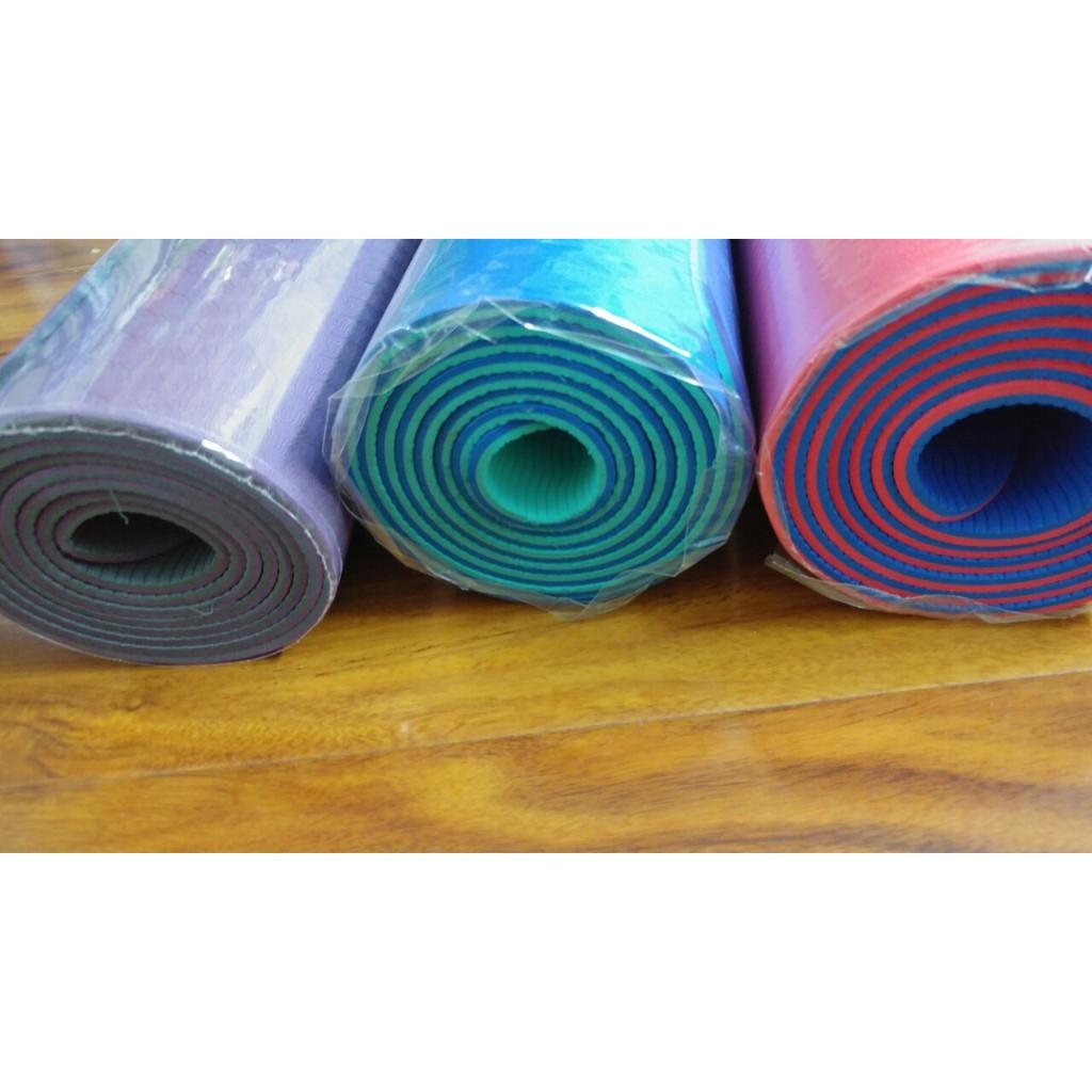 Thảm yoga TPE cao cấp 2 lớp dày 4mm tặng túi