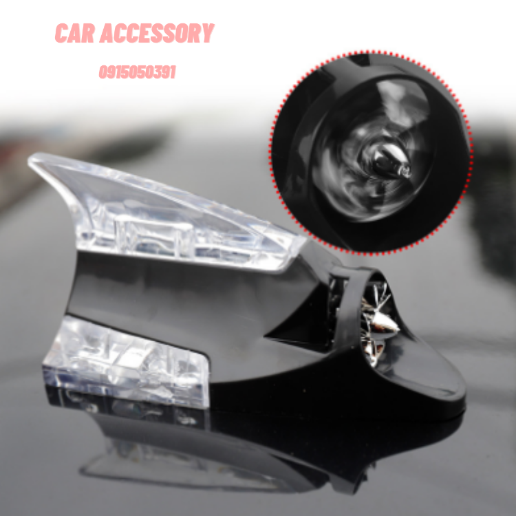 Ăng ten ô tô vây cá mập có đèn LED chạy năng lượng gió trang trí nhiều màu